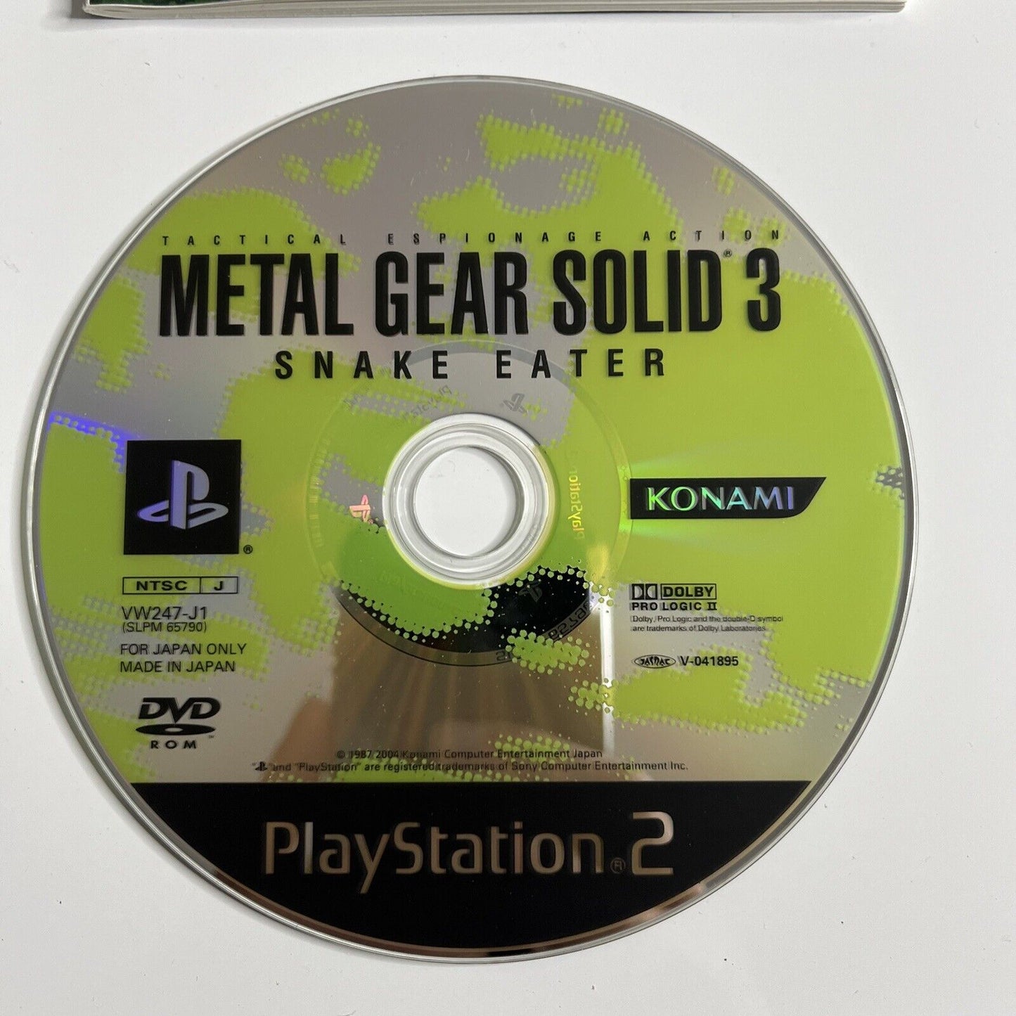 Metal Gear Solid 3 Snake Eater  PS2 Sony PlayStation NTSC-J JAPAN Game Complete