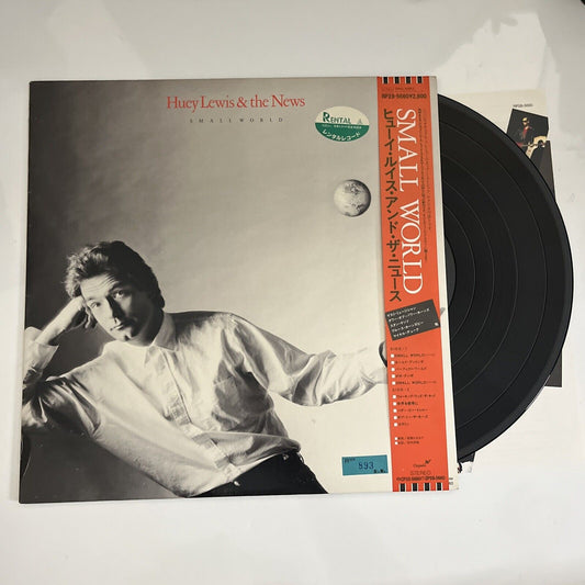 Huey Lewis & The News – Small World 1988 LP Vinyl Record Obi Japan RP28-5660