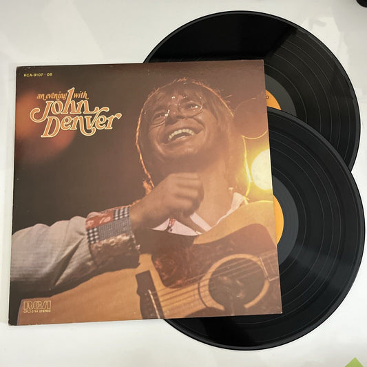 An Evening With John Denver 1975 2x LP Vinyl Record Gatefold RCA-9107