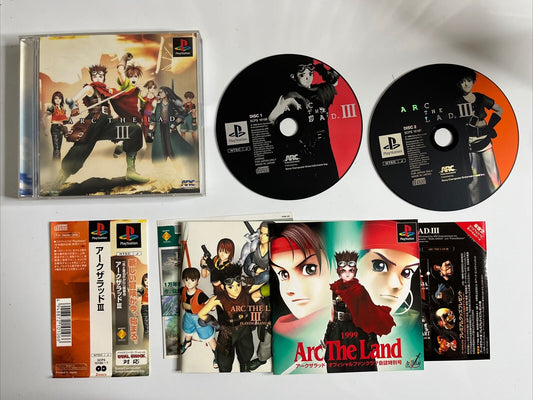 Arc The Lad III PS1 Sony PlayStation NTSC-J JAPAN Game Stickers Complete