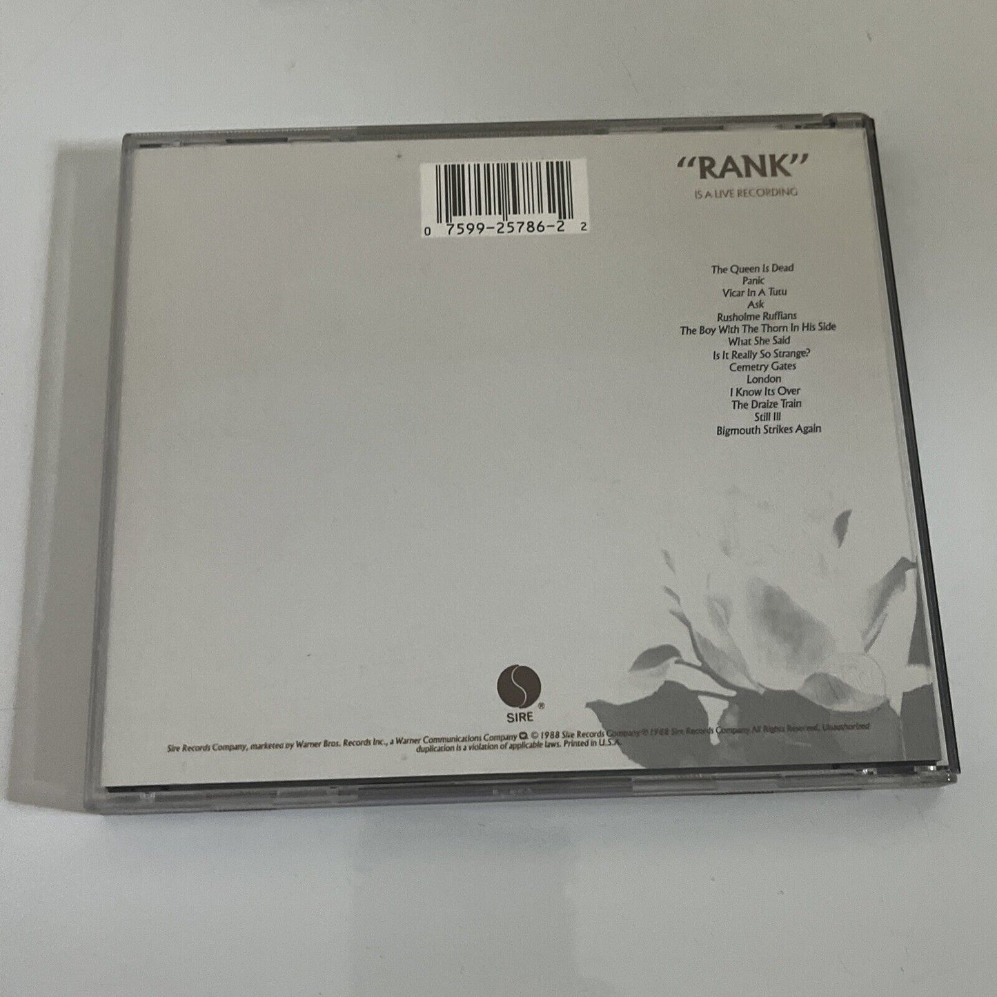 The Smiths – Rank  (CD, 1988) Album