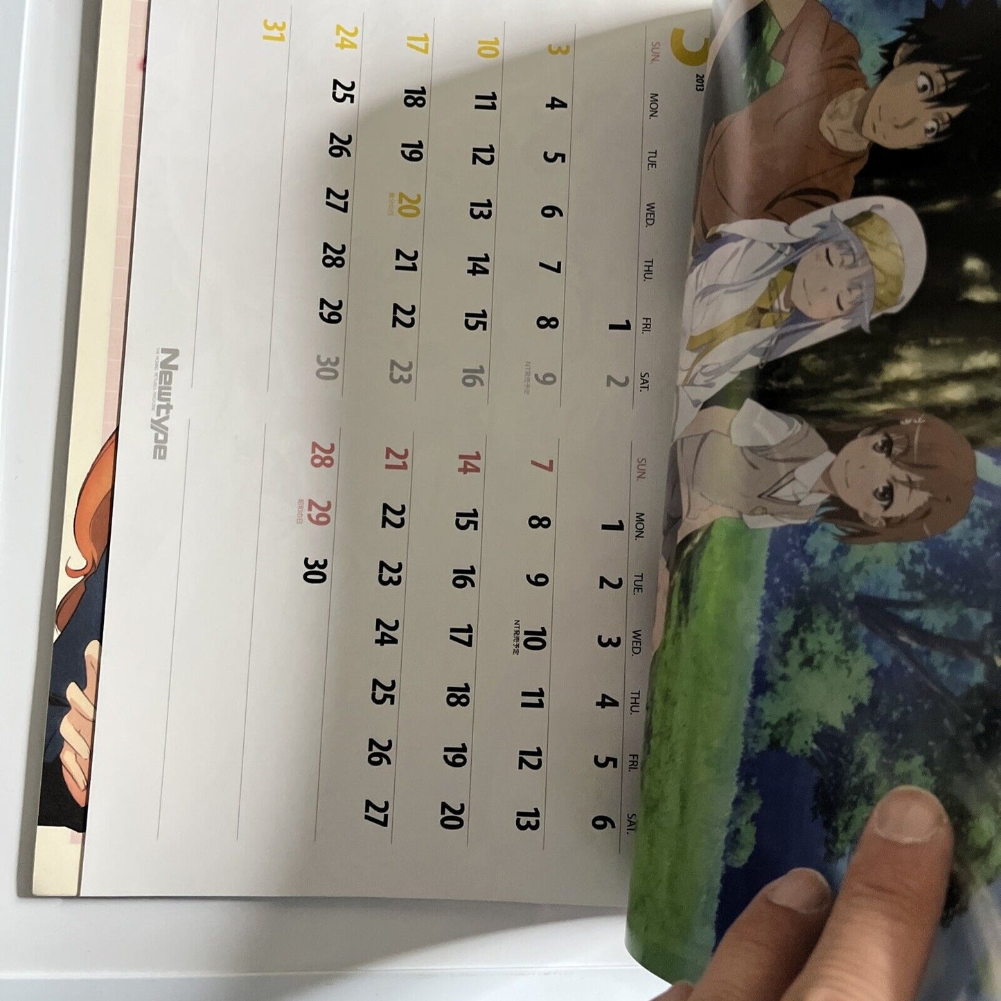 Newtype Magazine January 2013 Japanese Aladdin Magi Illustration Calendar 2013