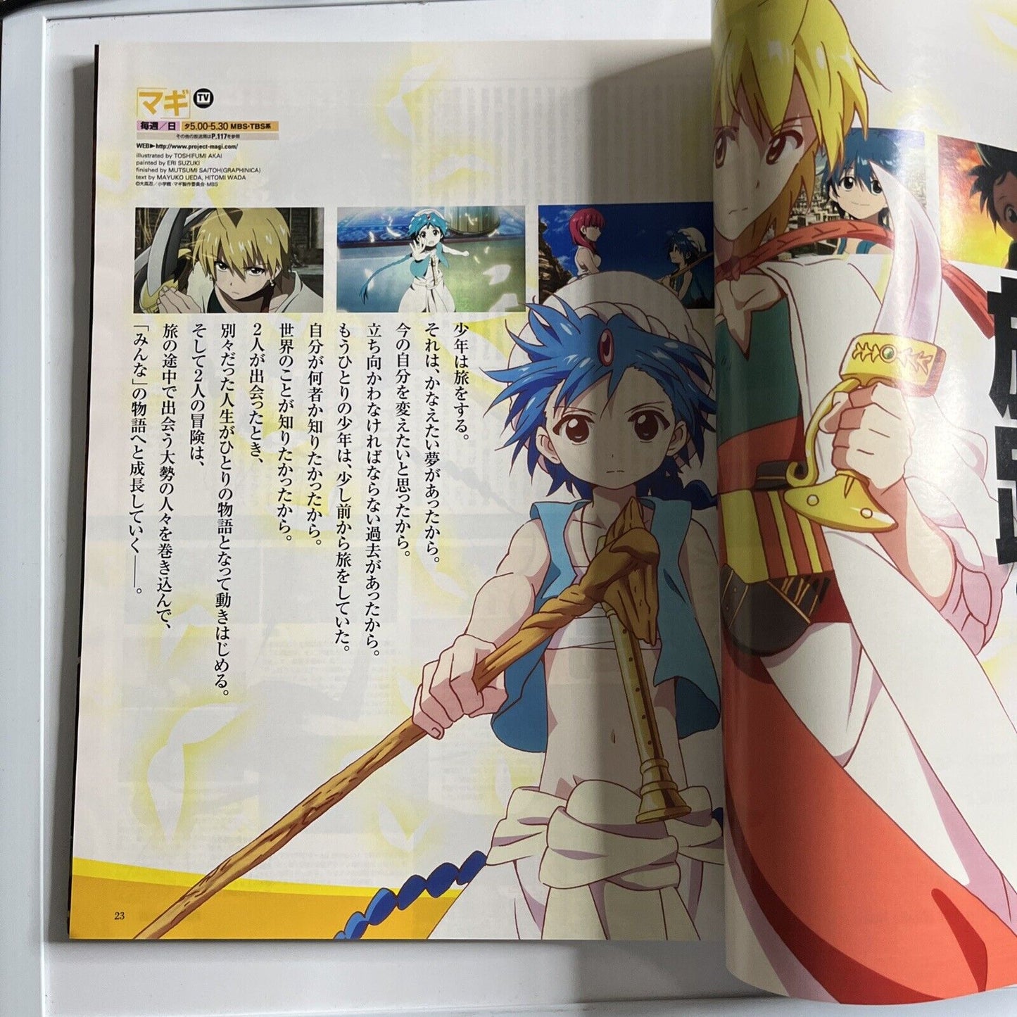 Newtype Magazine January 2013 Japanese Aladdin Magi Illustration Calendar 2013