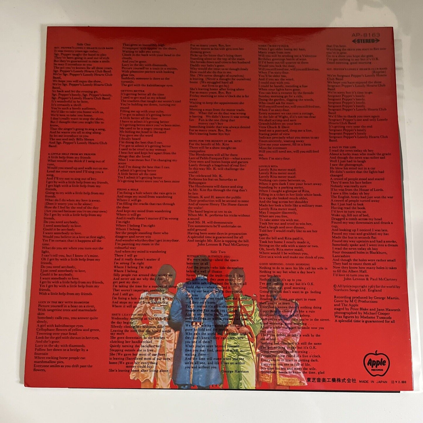 The Beatles – Sgt. Pepper's Lonely Hearts Club LP Vinyl 1974 Gatefold AP-8163