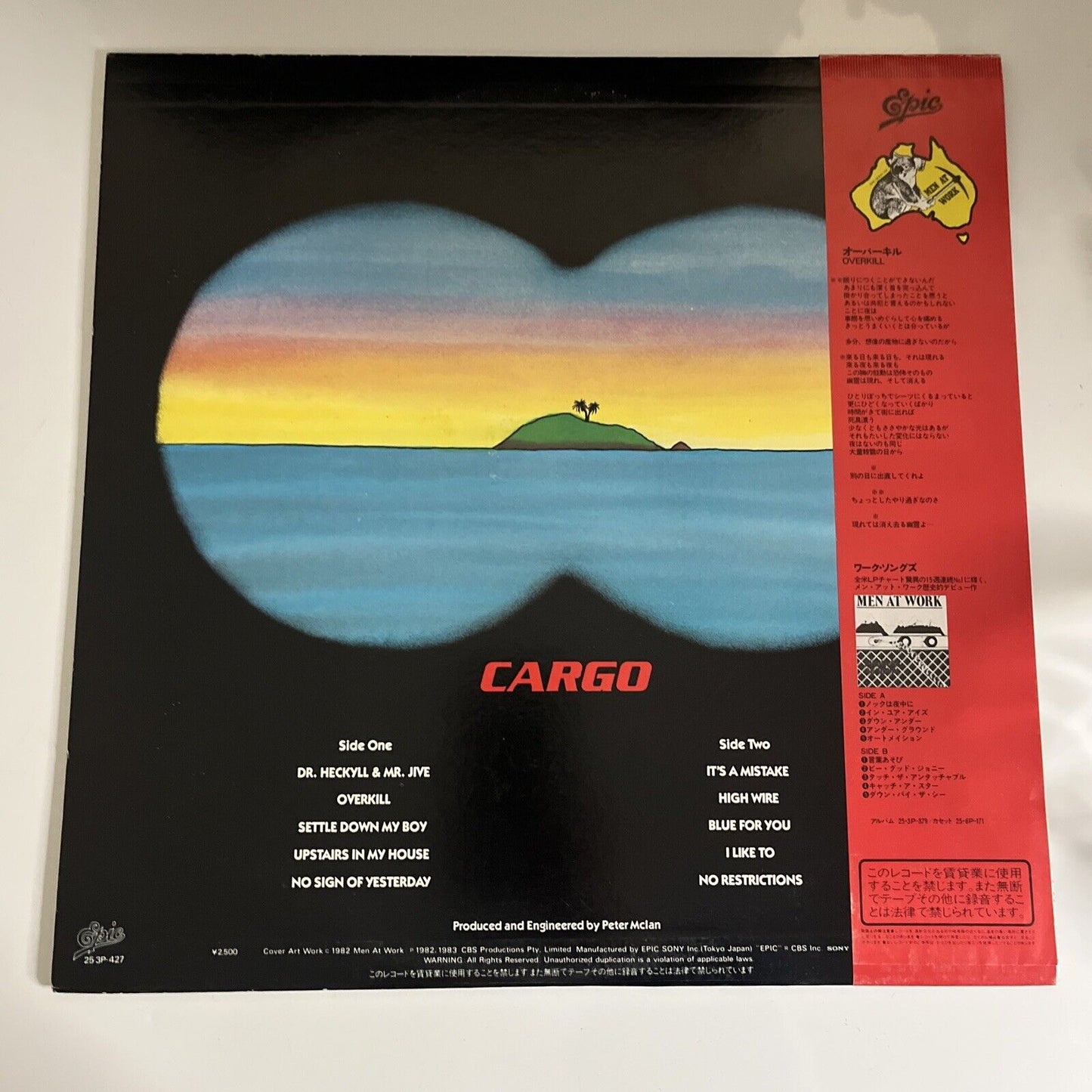 Men At Work – Cargo 1983 LP Vinyl Record Obi Japan Epic 25-3P-427