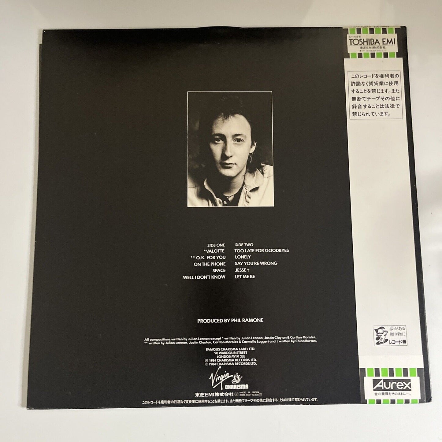 Julian Lennon – Valotte 1984 LP Vinyl Record Obi 28VB-1002