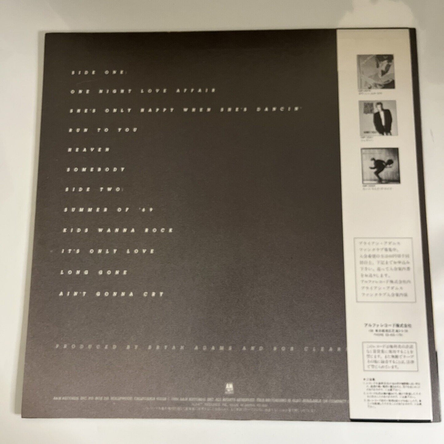 Bryan Adams – Reckless 1984 LP Vinyl Record Obi AMP-28100