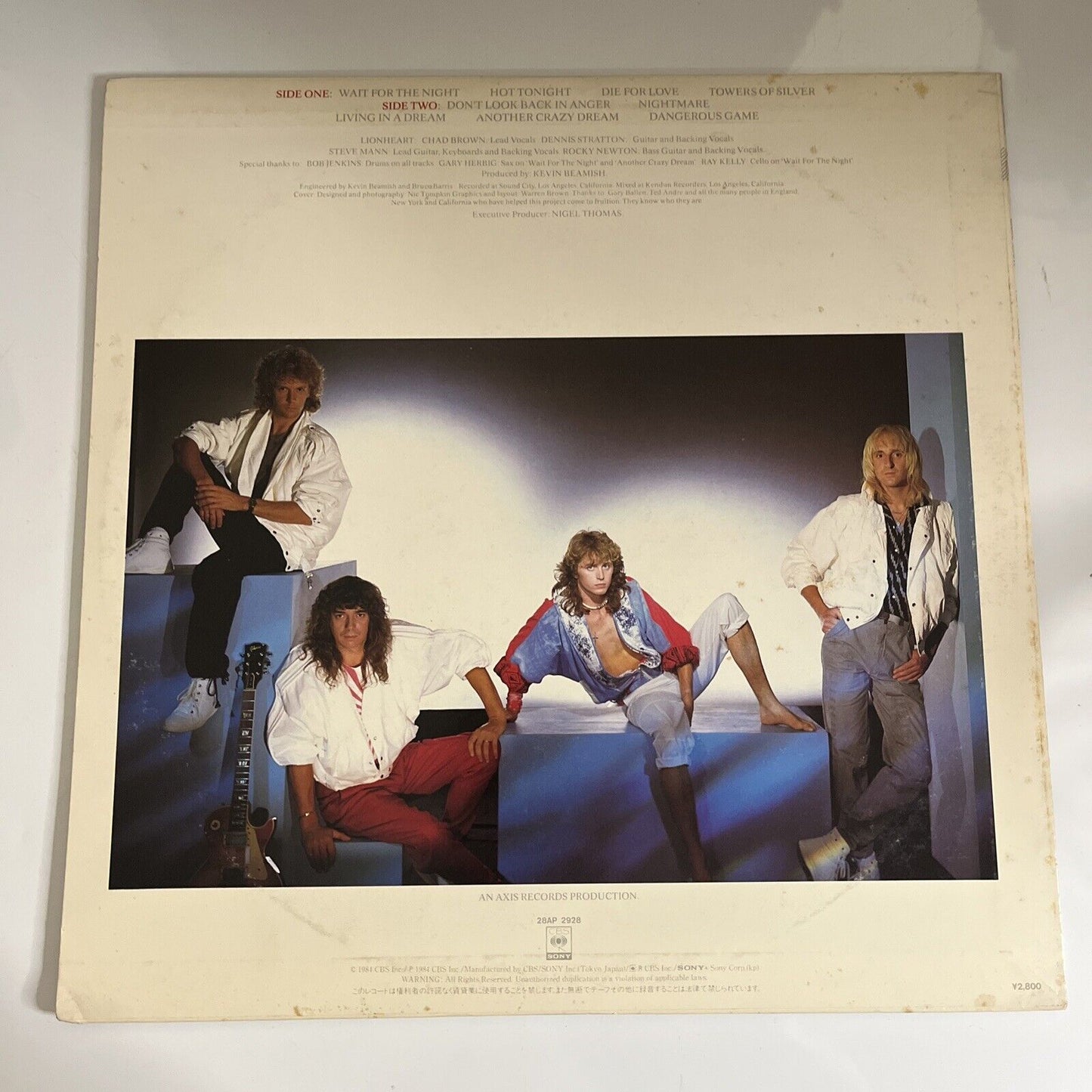 Lionheart – Hot Tonight 1984 LP Vinyl Record 28AP 2928