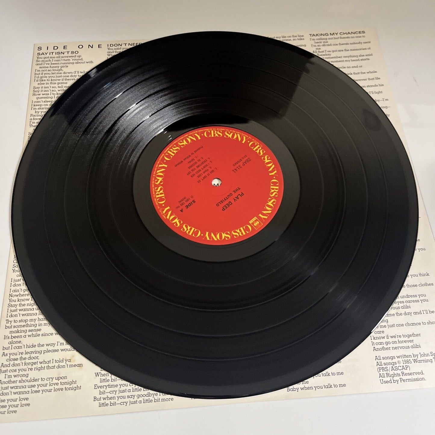 The Outfield – Play Deep 1985 LP Vinyl Record Obi Japan 28AP 3141