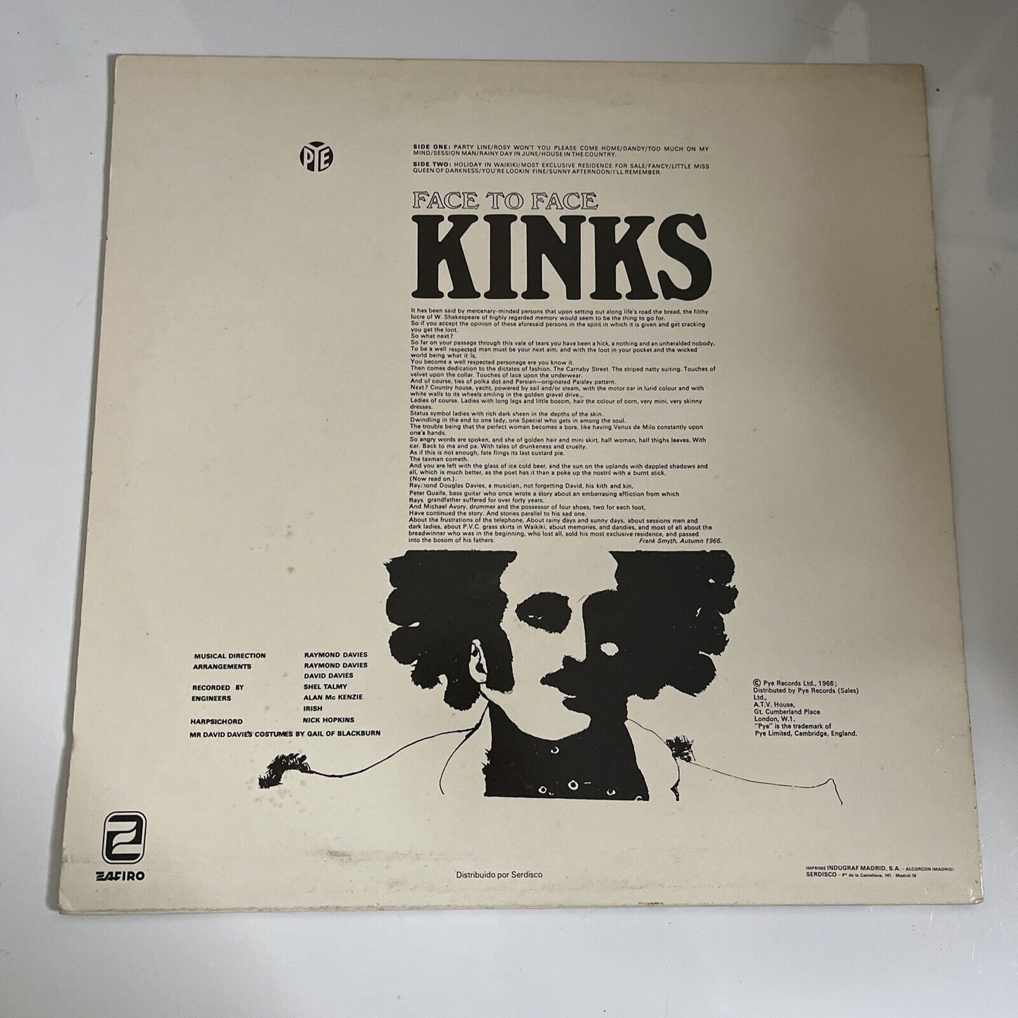 The Kinks – Face To Face 1983 LP Vinyl Record Album Spain LM-1042