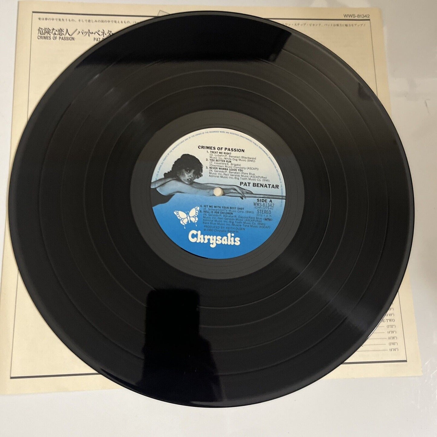 Pat Benatar – Crimes Of Passion 1980 LP Vinyl Record  Chrysalis WWS-81342