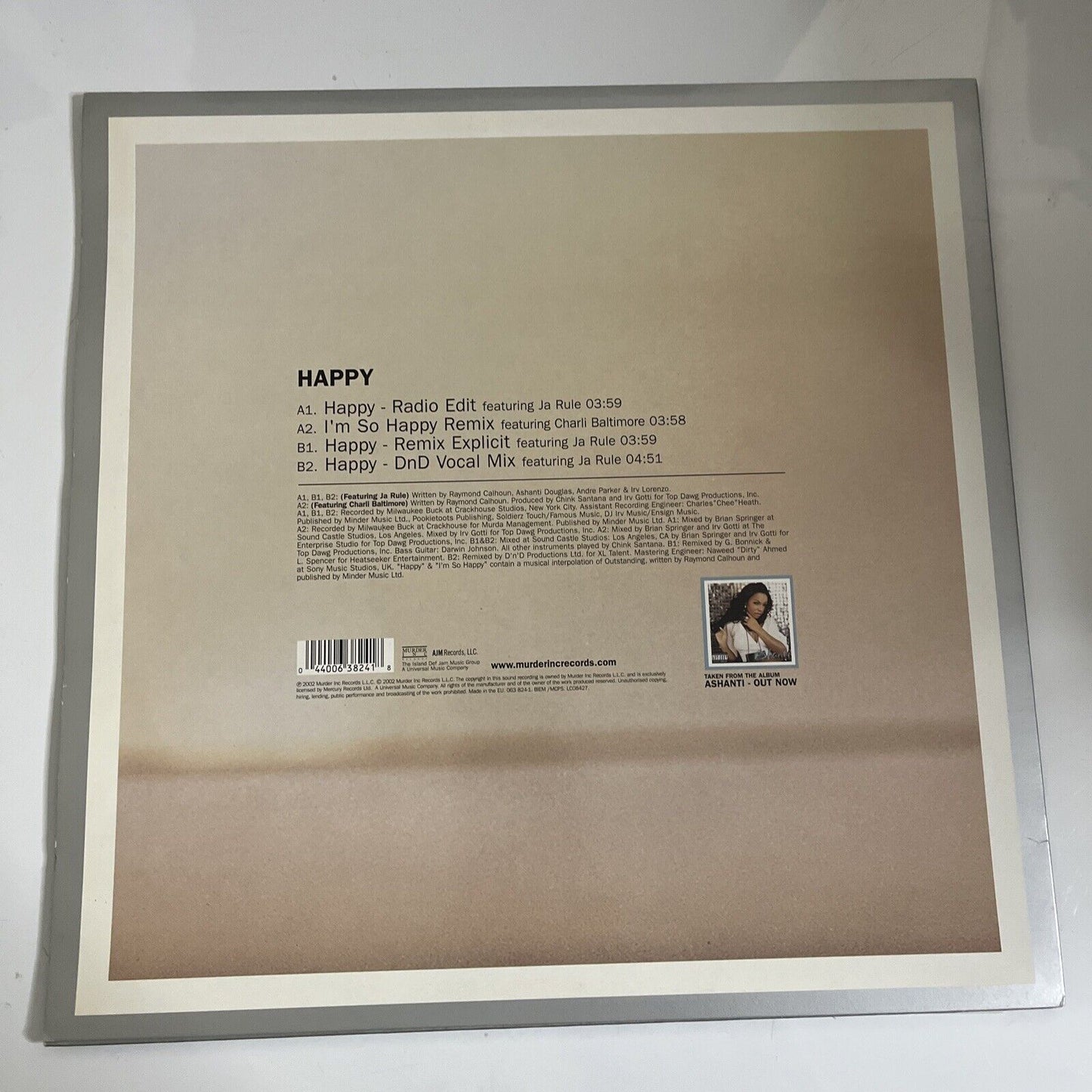 Ashanti – Happy 2002 Vinyl 12" Record 45 RPM