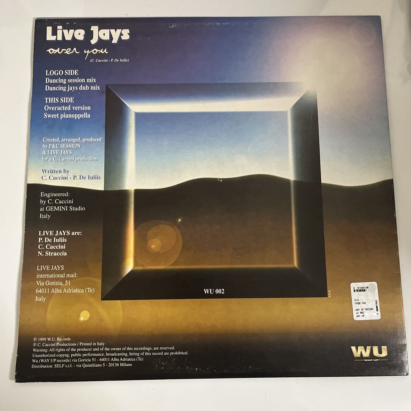 Live Jays – Over You 1999 LP Vinyl Record WU 002