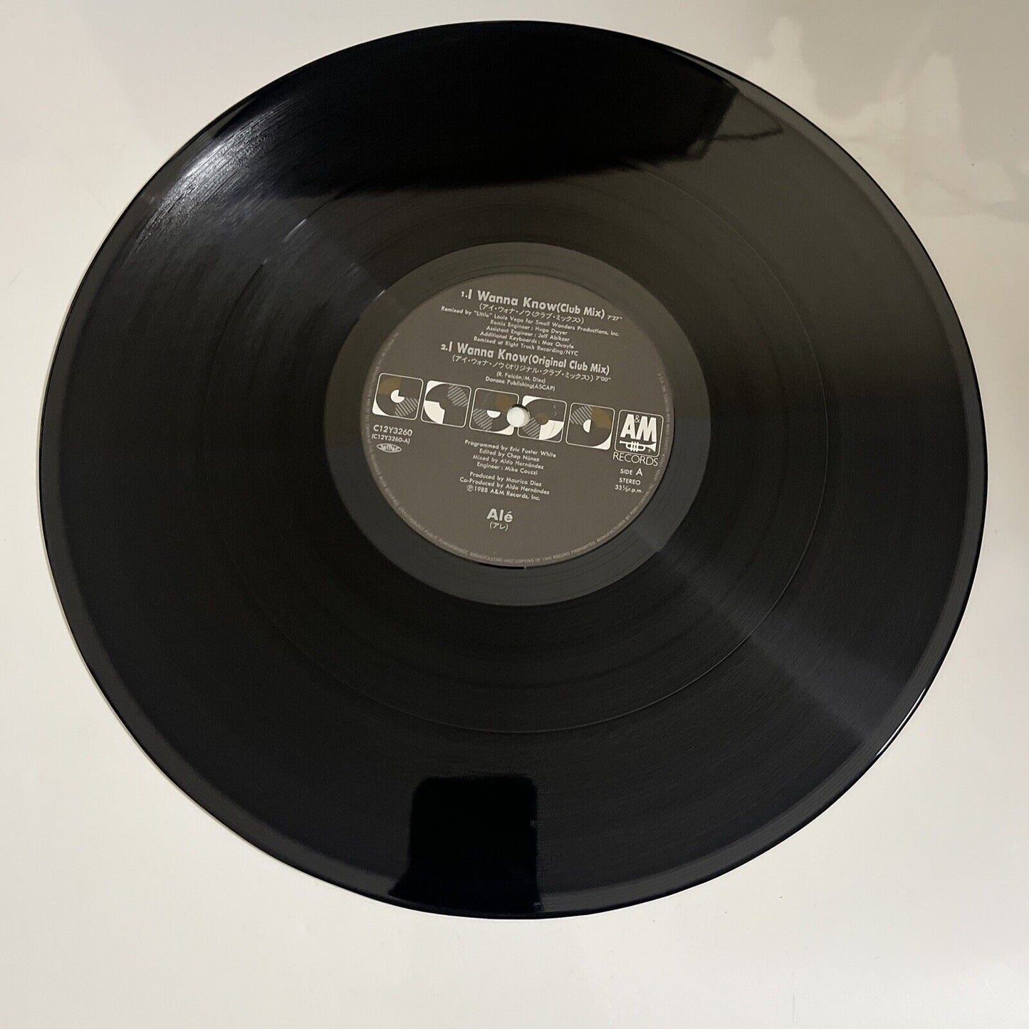 Alé – I Wanna Know 12" Vinyl Record 1988 Obi Japan C12Y3260