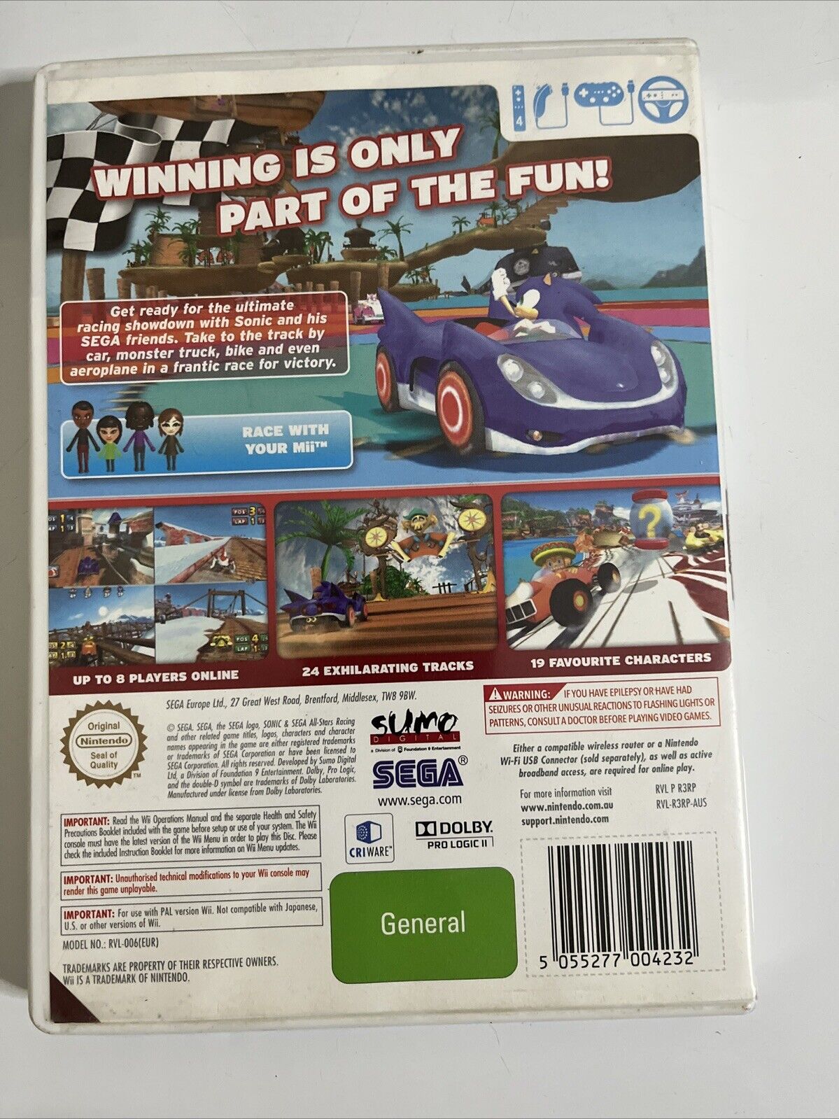 Sonic & Sega All-Stars Racing  Nintendo Wii PAL Game Complete