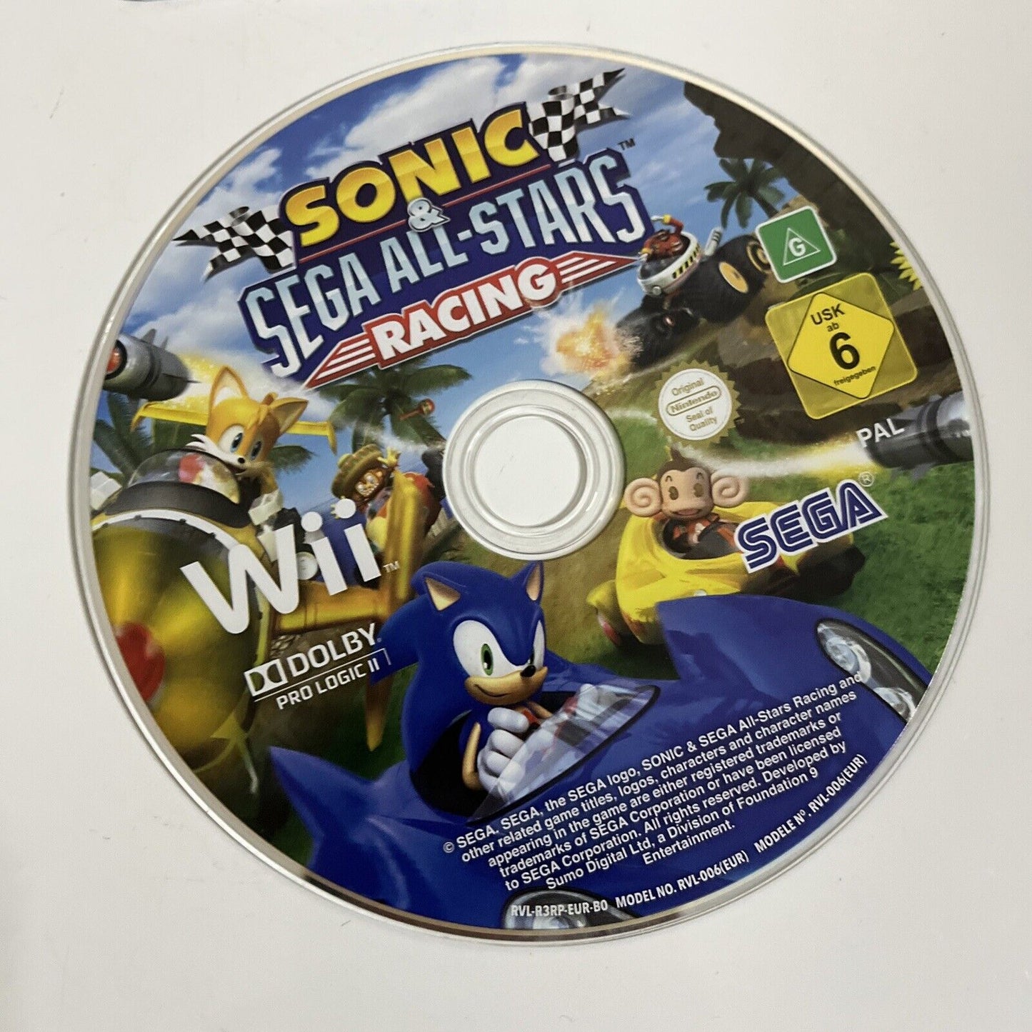 Sonic & Sega All-Stars Racing  Nintendo Wii PAL Game Complete