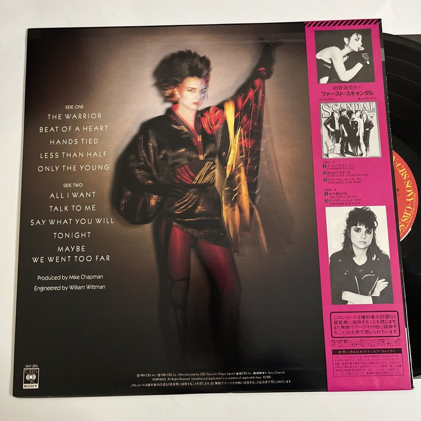 Scandal Featuring Patty Smyth – Warrior 1984 LP Vinyl Record Obi Japan 28AP 2896