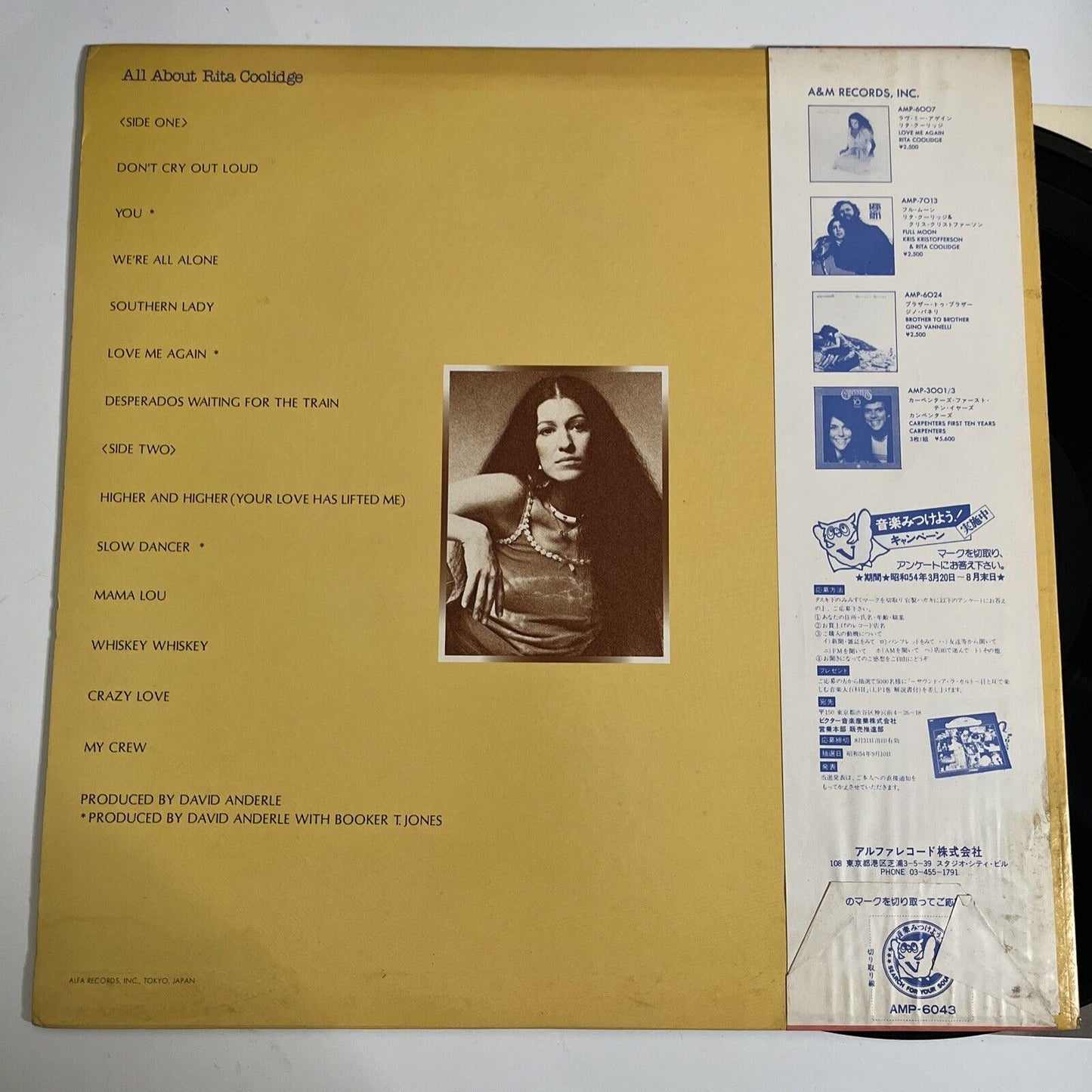 Rita Coolidge – All About Rita Coolidge 1979 LP Vinyl Record Obi Japan AMP-6043