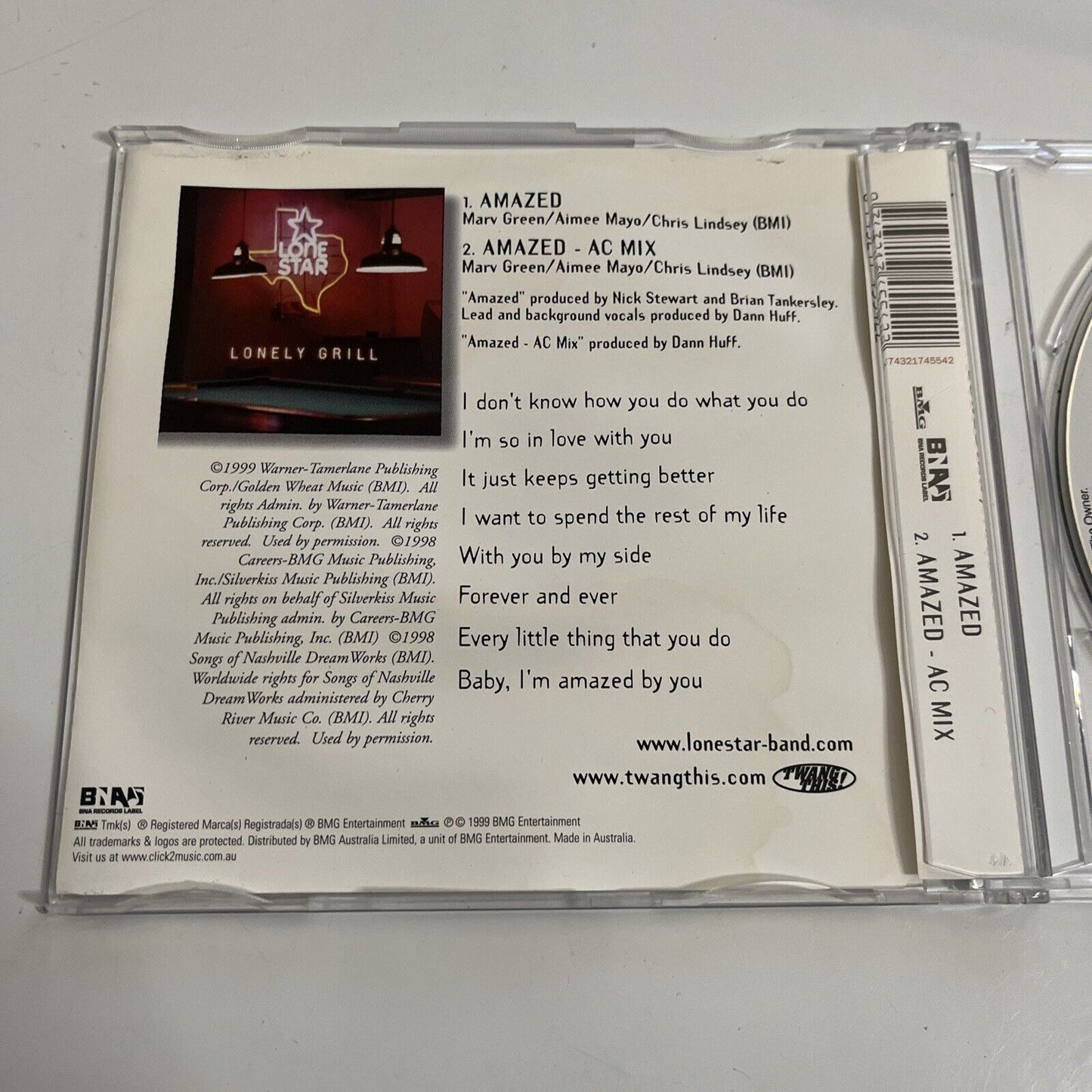 Amazed by Lonestar (CD, 2000) Single BMG