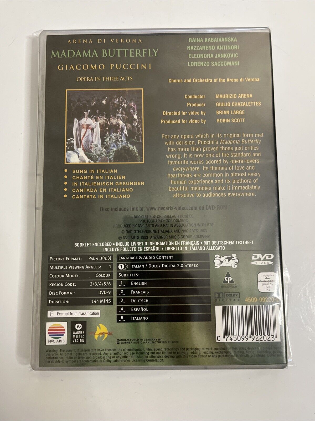 Madama Butterfly Arena Di Verona (DVD, 1983) Region 4  NEW