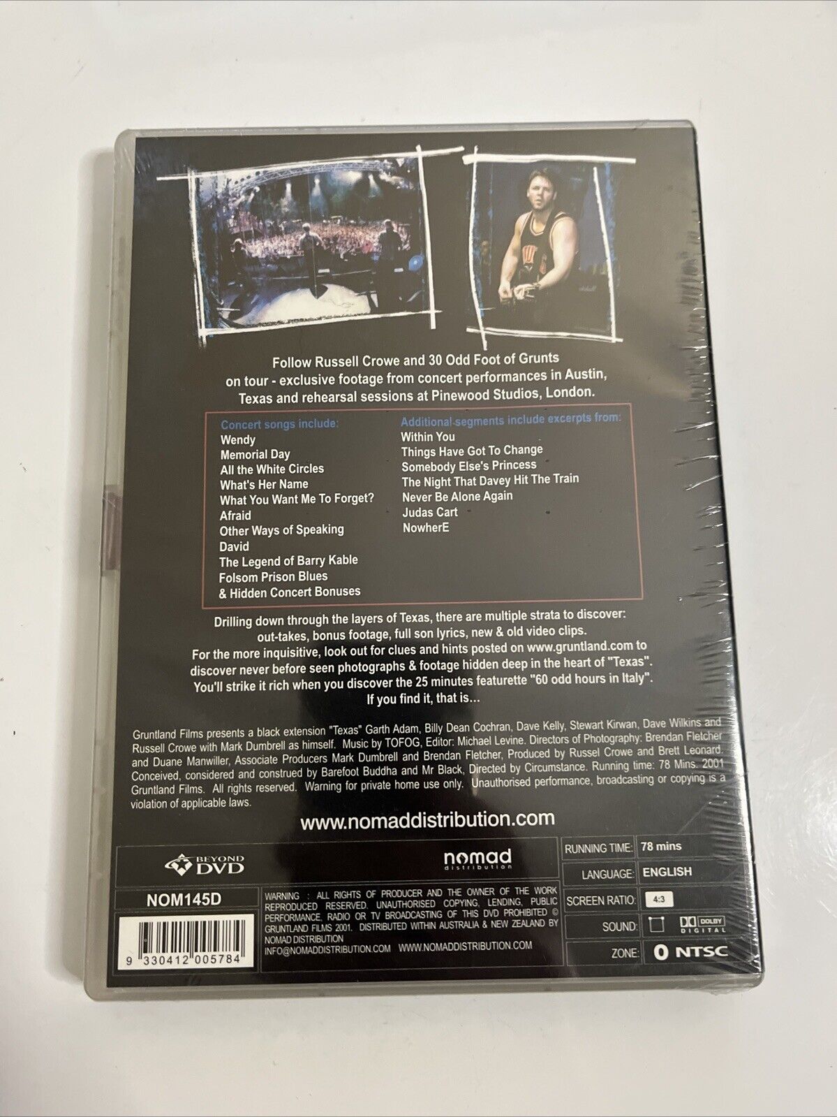 30 Odd Foot of Grunts Texas (DVD, 2000) Russell Crowe All Regions  NEW