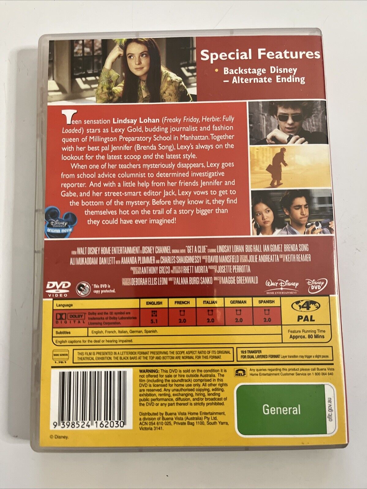 Get a Clue (DVD, 2002) Lindsay Lohan Disney Film Region 4
