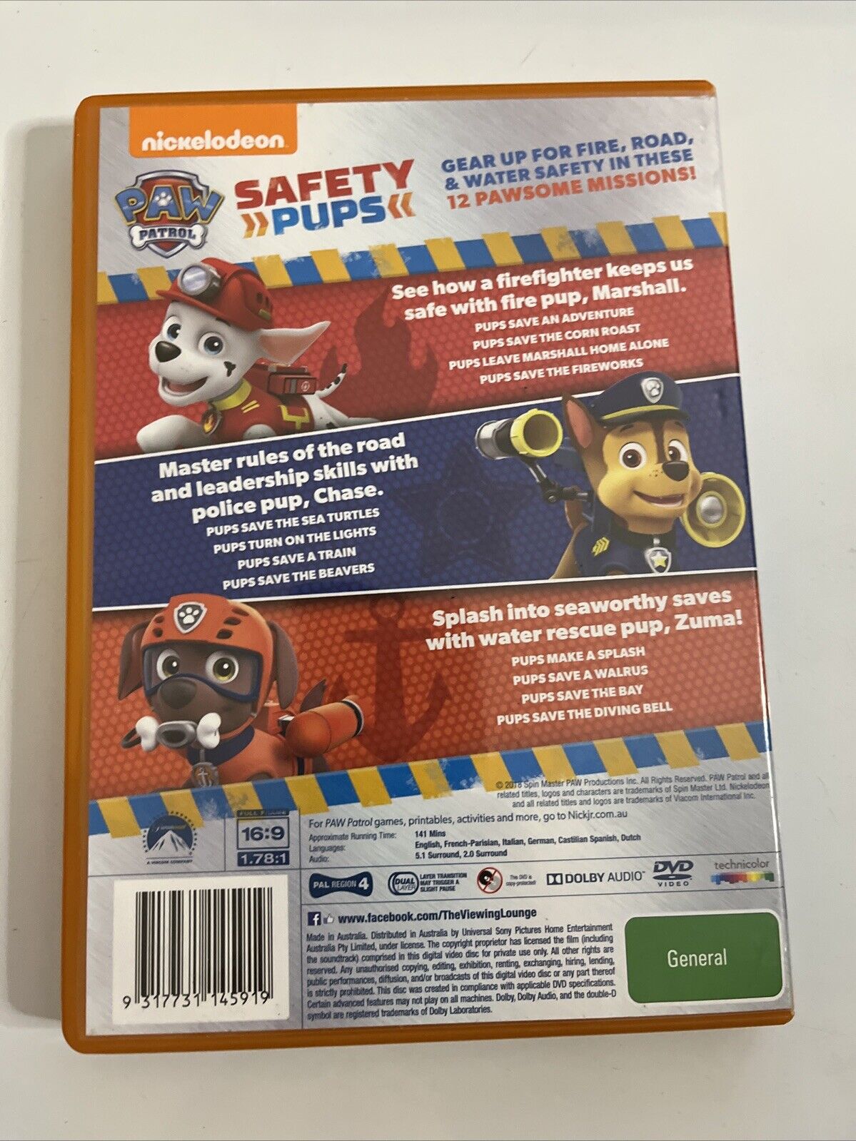 Paw Patrol Safety Pups (DVD, 2017) Nickelodeon Animation Region 4