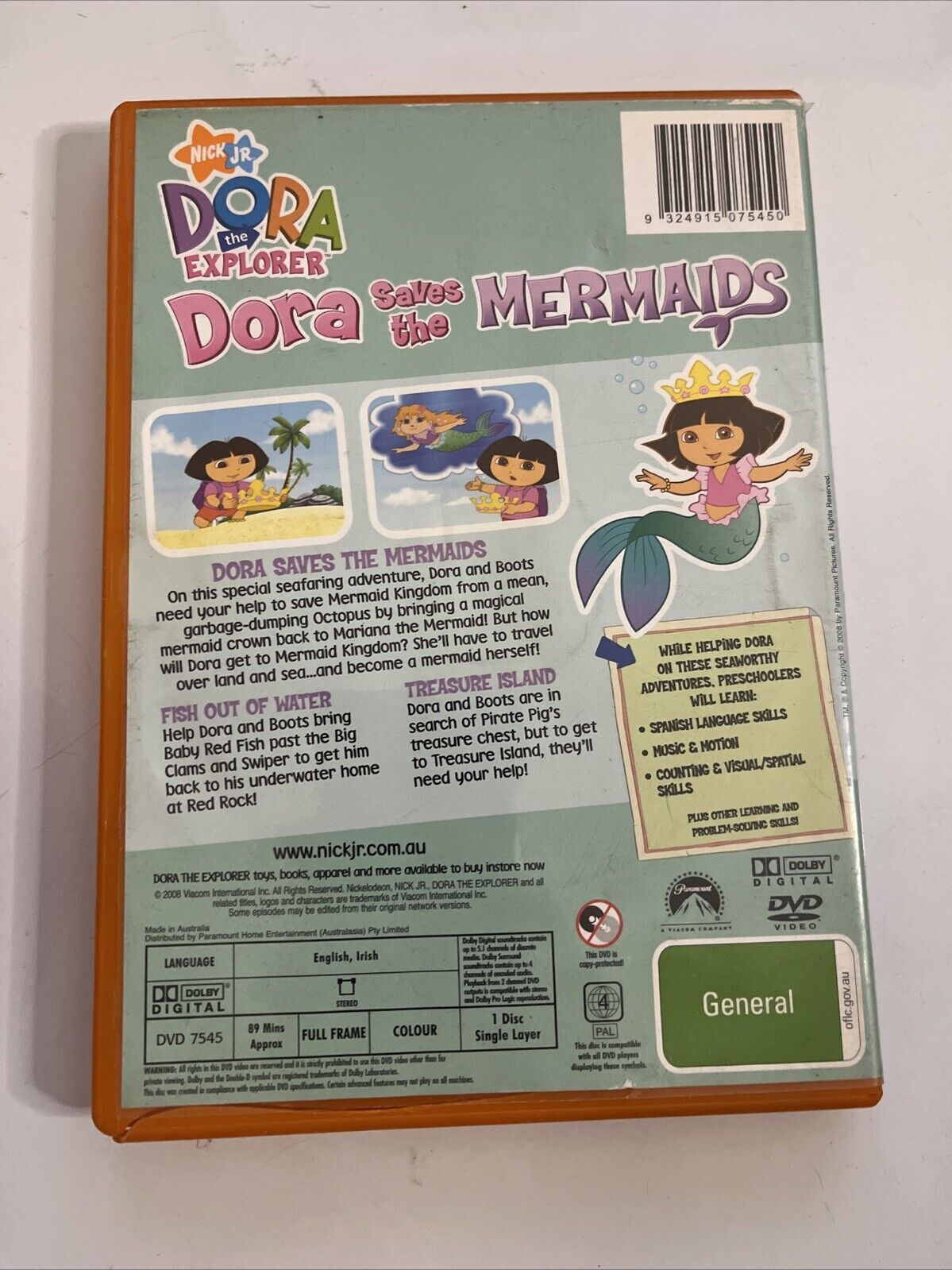 Dora the Explorer Dora Saves the Mermaid (DVD, 2000) Nickelodeon Region 4
