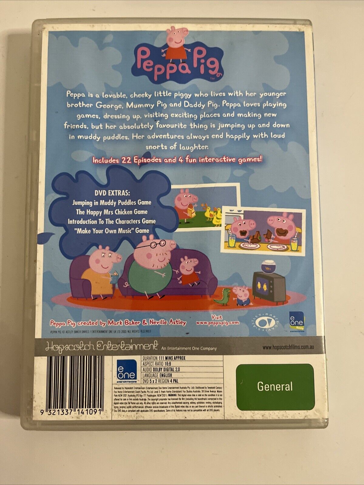 Peppa Pig Piggy Back Pack : Collection 1 (DVD, 2005) Region 4