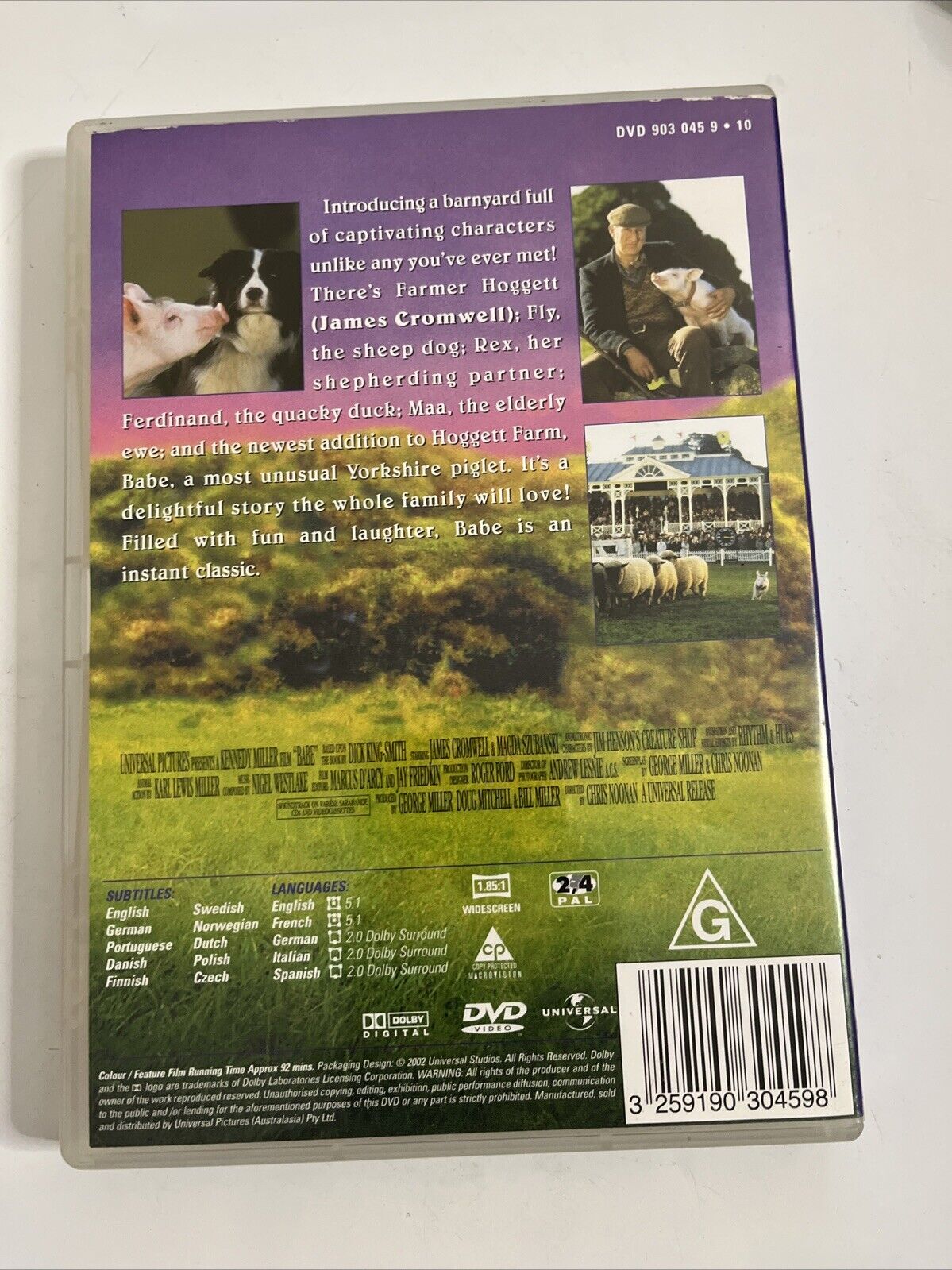 Babe (DVD, 1995) James Cromwell, Magda Szubanski Region 4