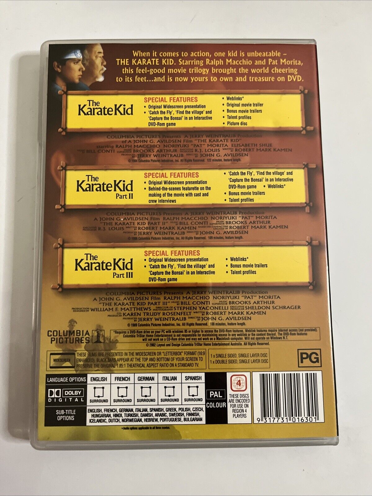 Karate Kid / Karate Kid 2 / Karate Kid 3 Collector's Edition (DVD) Region 4