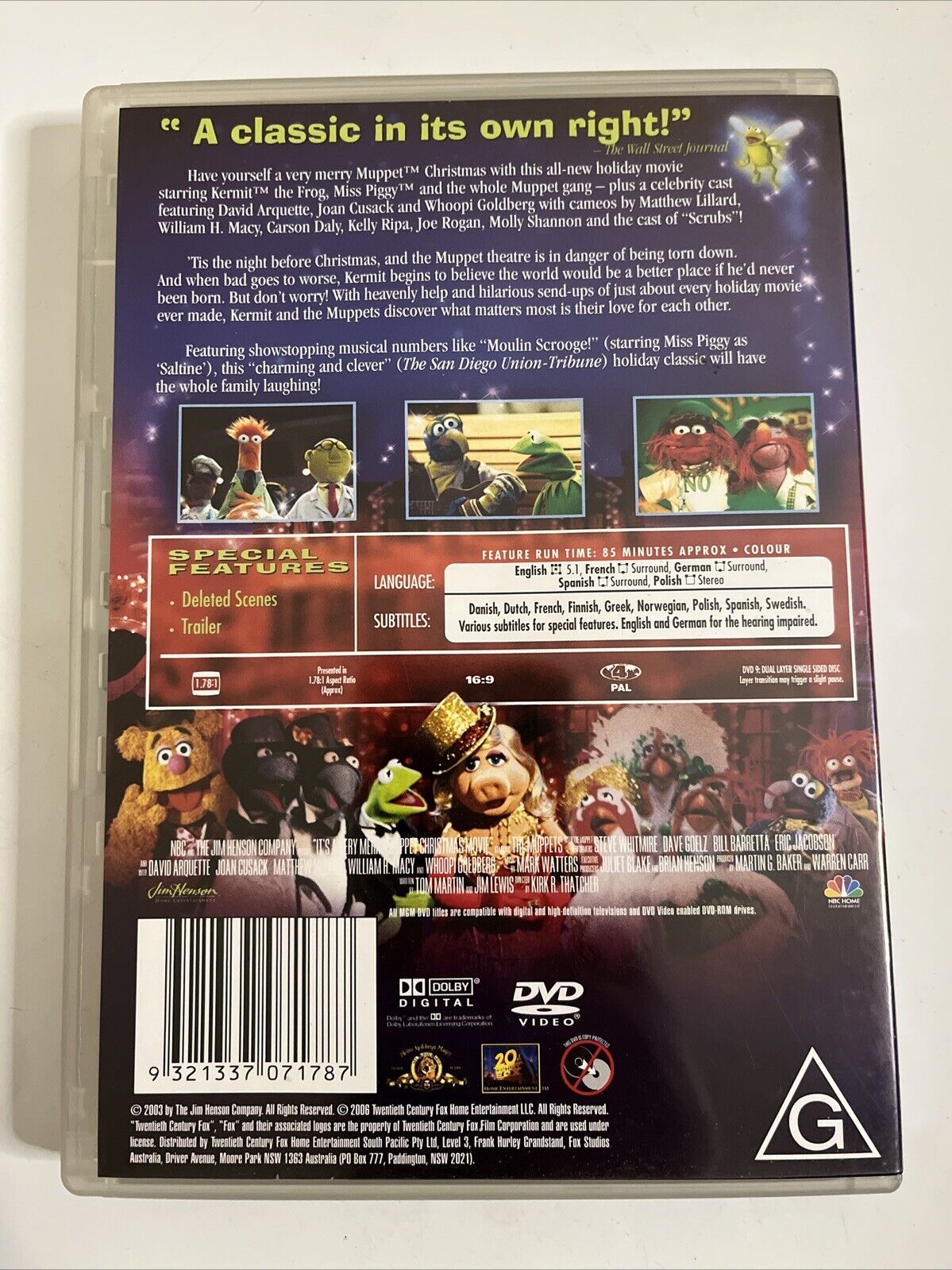 It's A Very Merry Muppet Christmas Movie (DVD, 2002) Joe Rogan Region 4