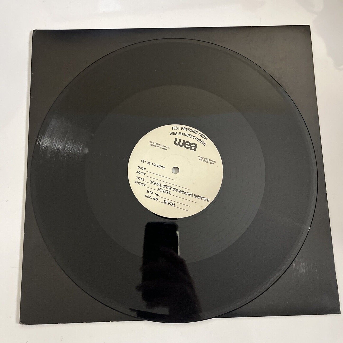 MC Lyte Featuring Gina Thompson – It's All Yours 12" Vinyl Record 1998 Promo