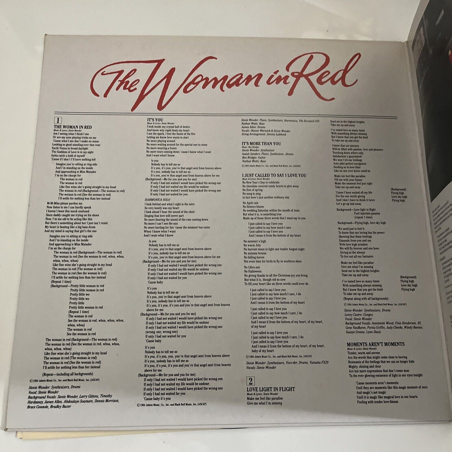 Stevie Wonder – The Woman In Red Film Soundtrack 1984 LP Vinyl Gatefold Japan