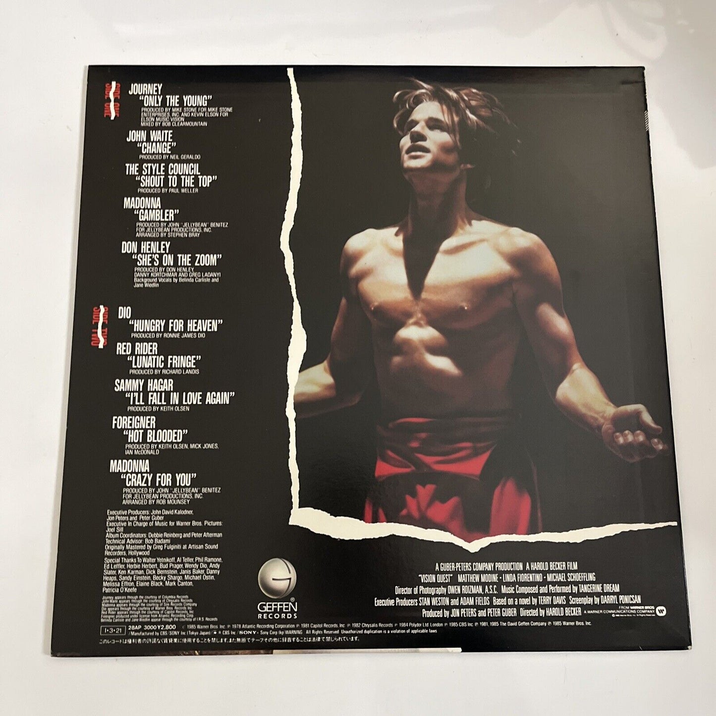 Vision Quest Original Film Sound Track LP 1985 Vinyl Record Geffen Records