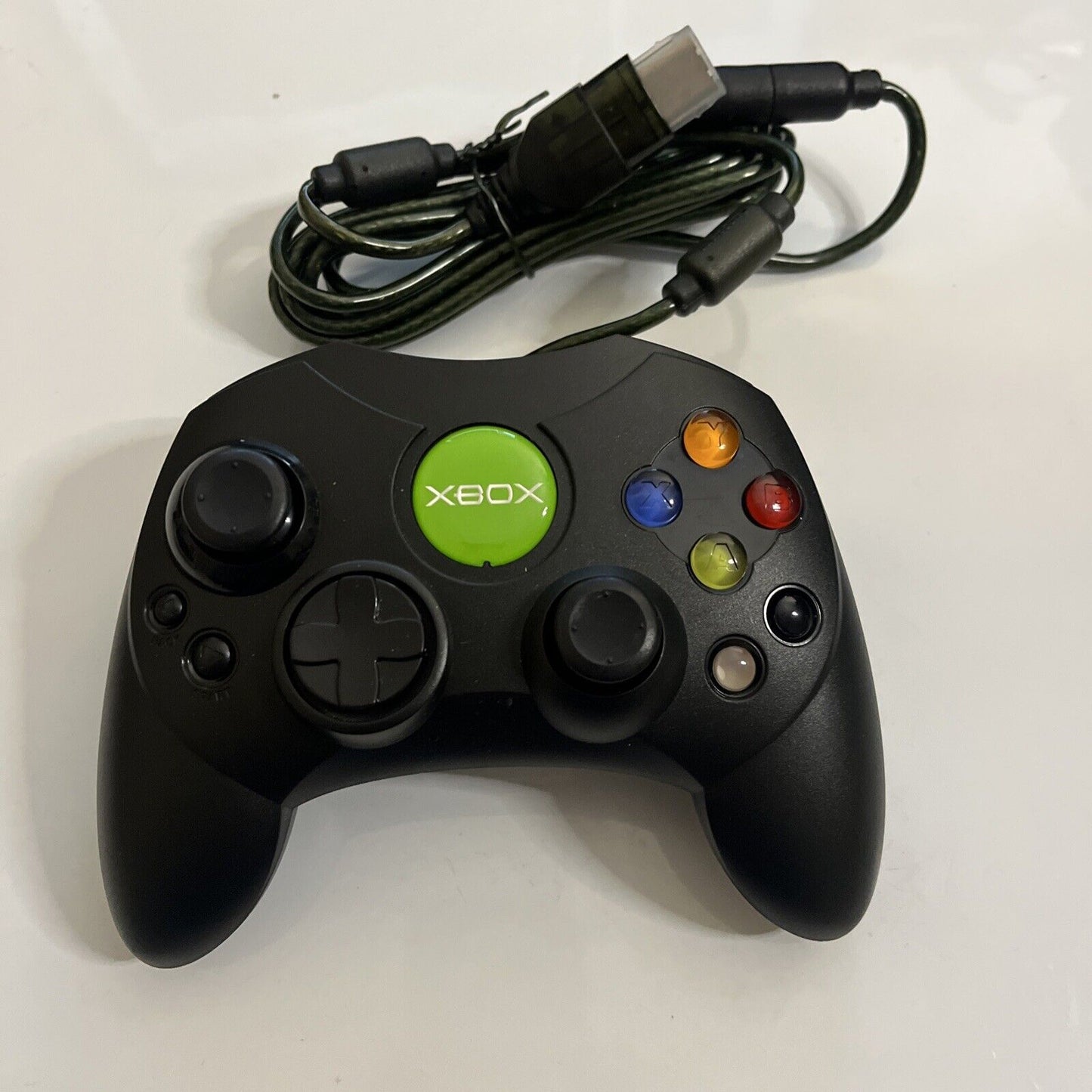Genuine Official Microsoft XBOX Original Controller Black Wired X08-19383