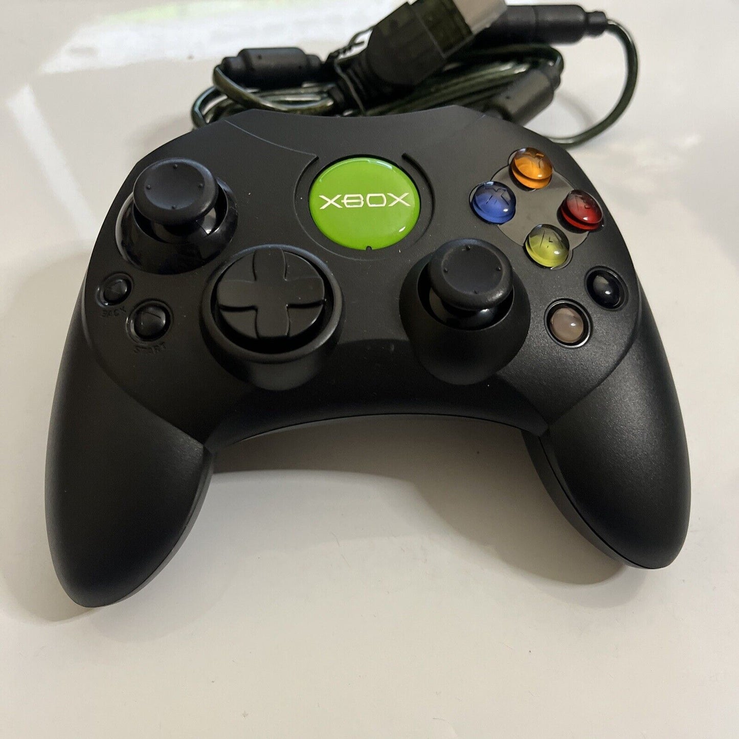Genuine Official Microsoft XBOX Original Controller Black Wired X08-19383
