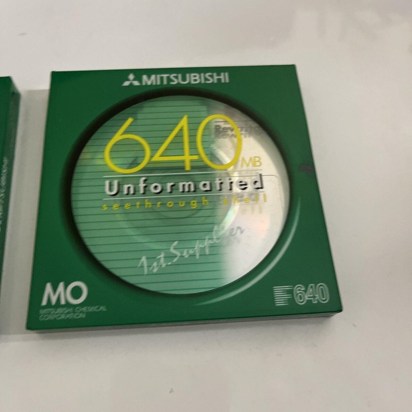 2x Mitsubishi MO 640MB Magneto Optical Rewritable Made in Japan NEW Sealed