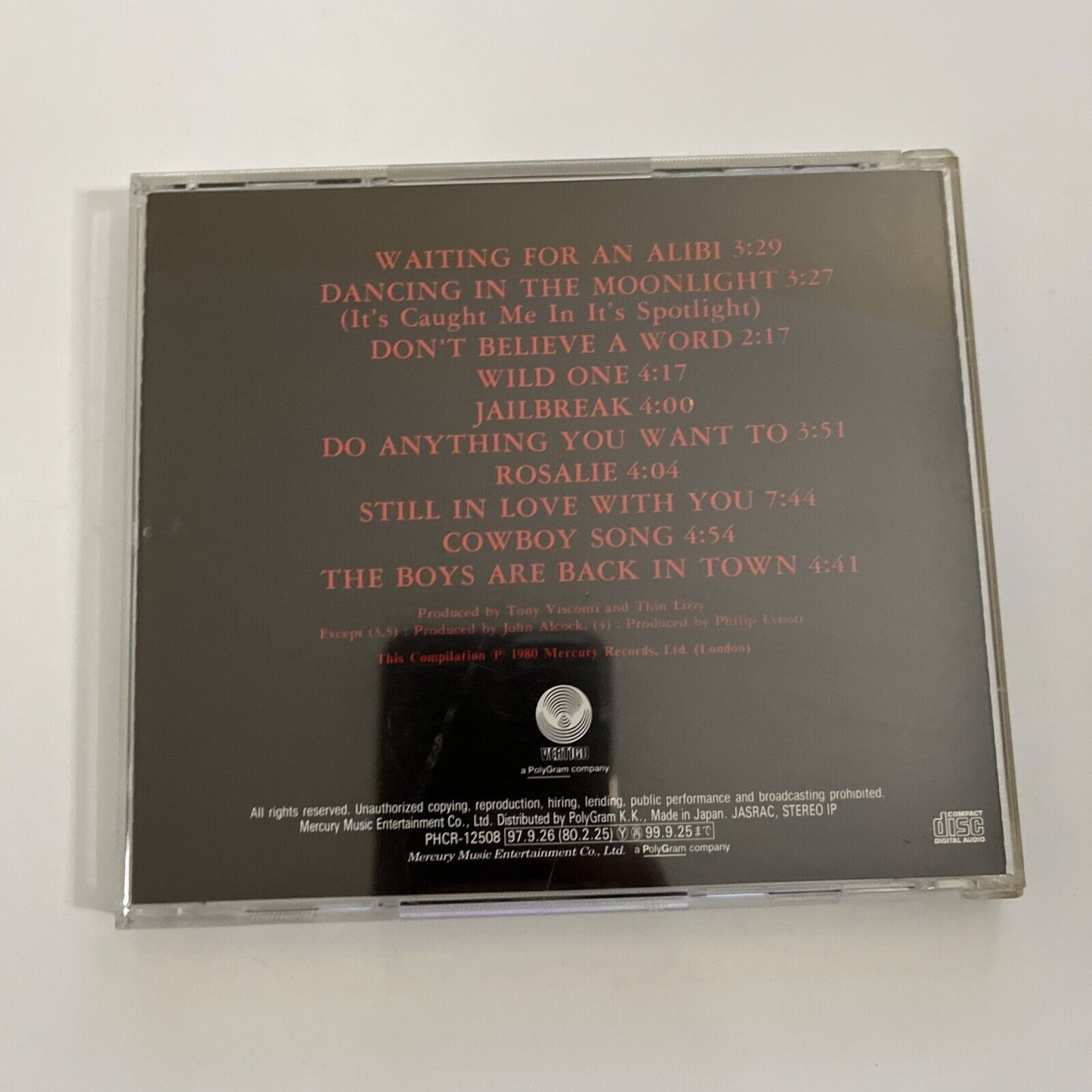 The Japanese Compilation by Thin Lizzy (CD, 1980) Limited Edition Japan Obi