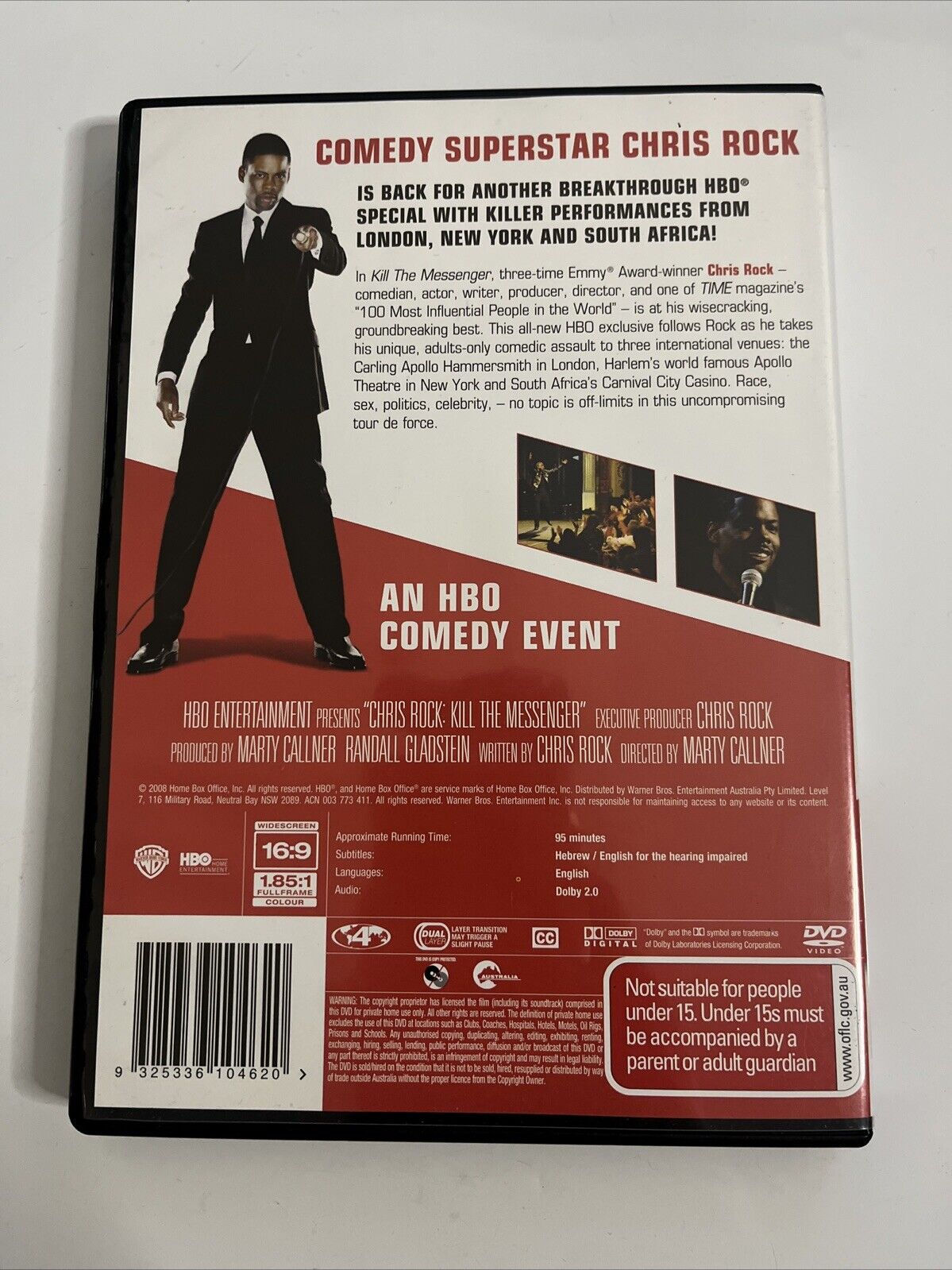 Kill The Messenger (DVD, 2008) Chris Rock Stand-Up Comedy  Region 4