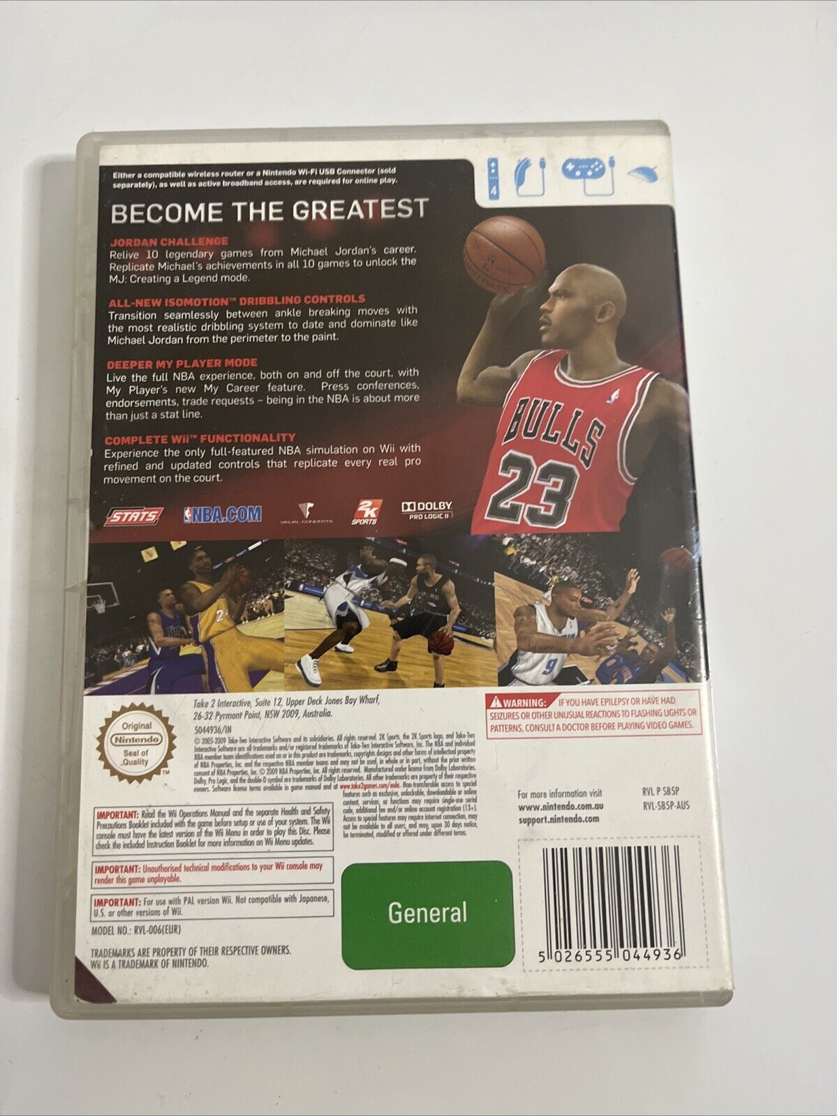 NBA 2K11  Nintendo Wii PAL 2010 Michael Jordan Cover Basketball Game