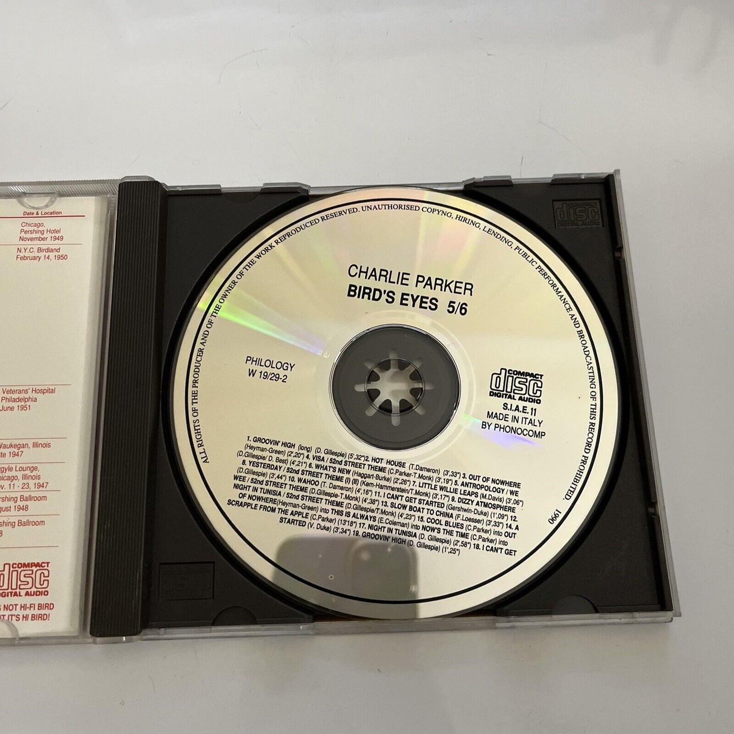 Charlie Parker – Bird's Eyes: Last Unissued Vol. 5/6 (CD, 1990)