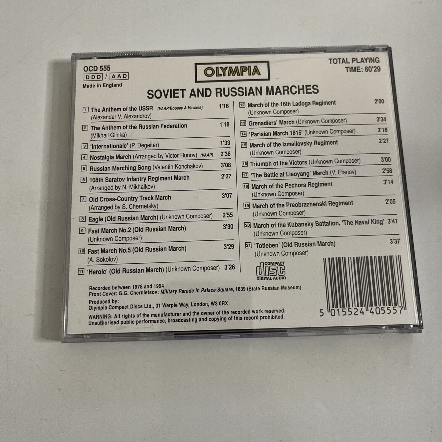 Olympia Soviet And Russian Marches (CD, 1994) Album