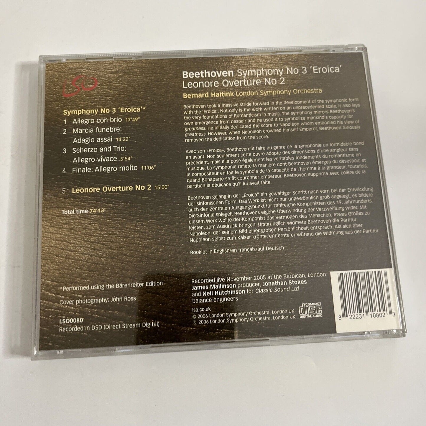 Beethoven: Symphony No. 3 eroica : Leonore Overture No. 2 by Bernard Haitink CD