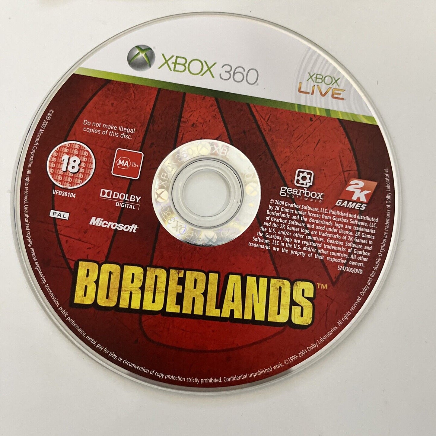 Borderlands Microsoft XBOX 360 PAL FPS Shooter 2009 Game