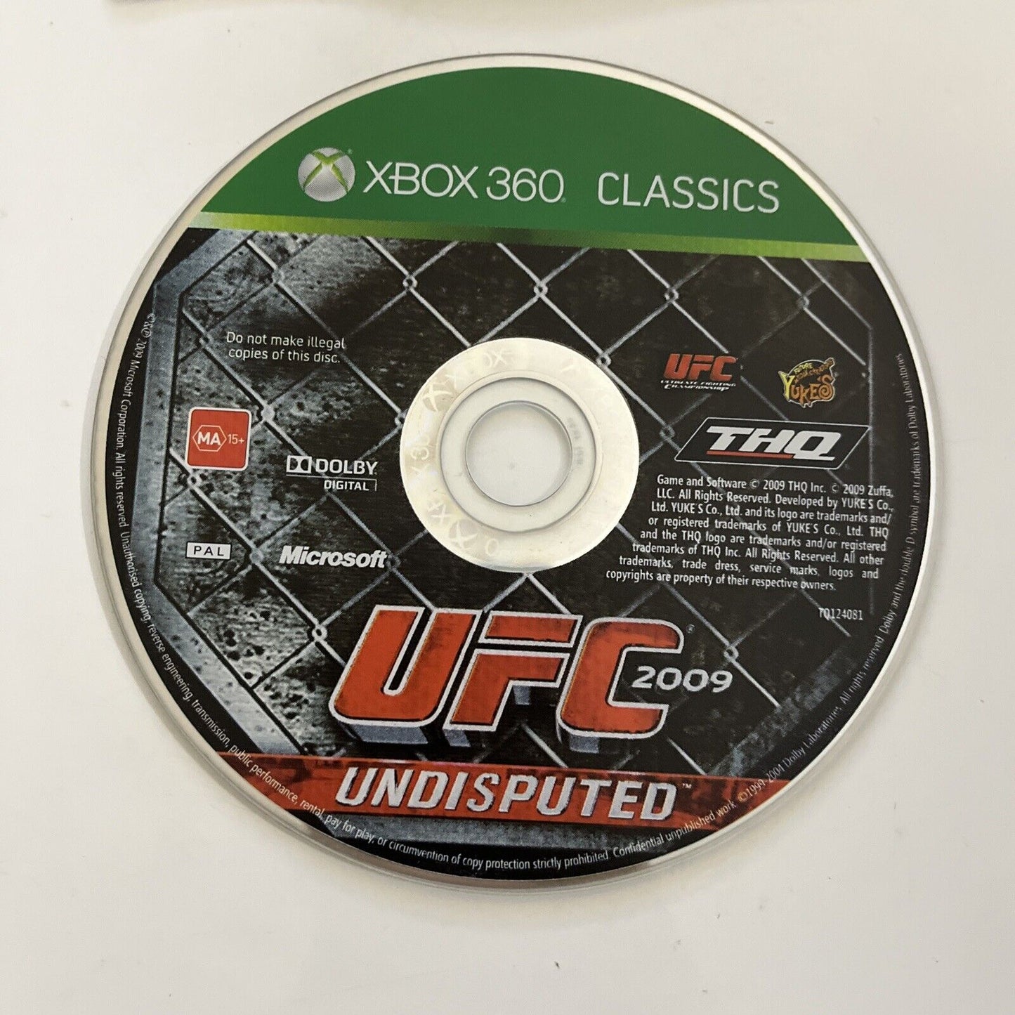 UFC 2009 Undisputed  Microsoft XBOX 360 PAL Game Complete