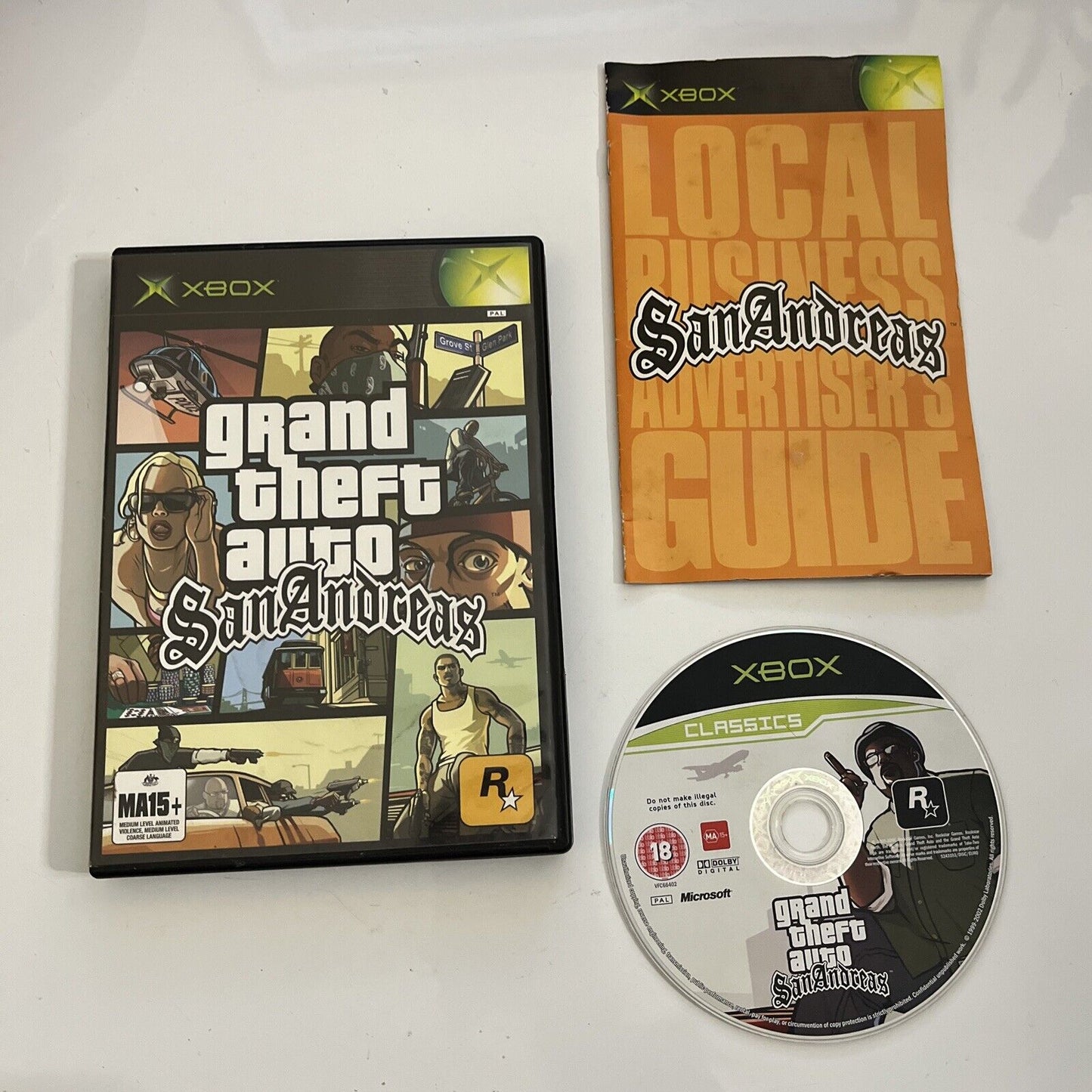 Grand Theft Auto San Andreas GTA  Microsoft XBOX Original 2005 Game