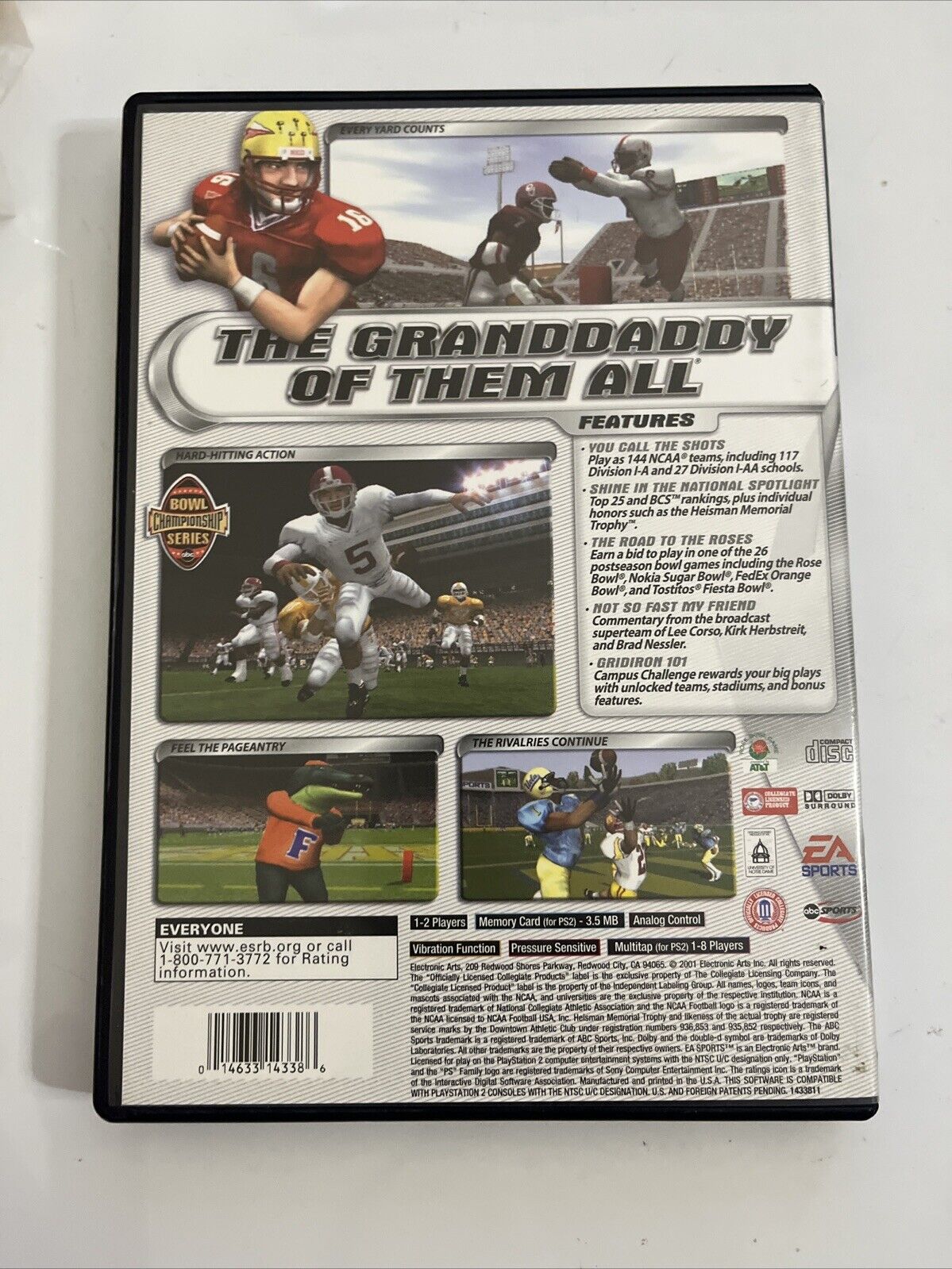 NCAA Football 2002  PS2 Sony PlayStation 2 EA Sports PAL Game Complete