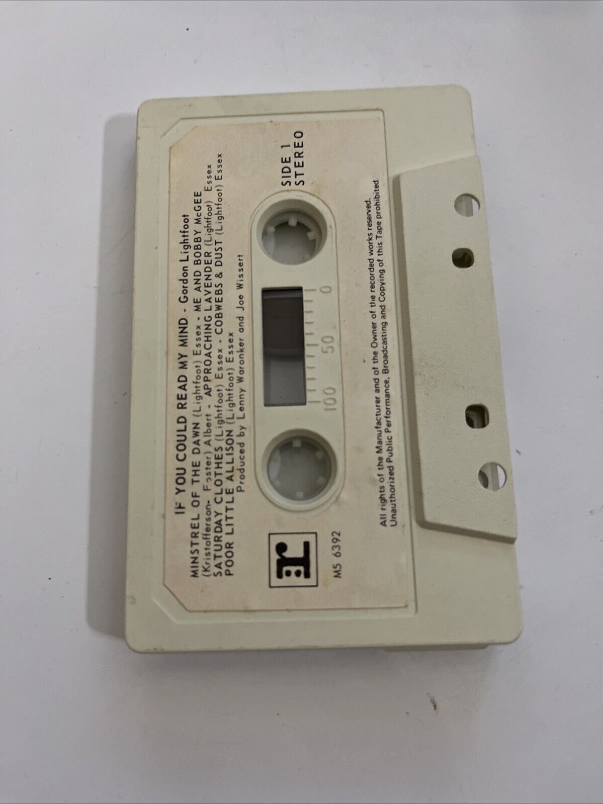 Gordon Lightfoot – If You Could Read My Mind (Cassette, 1987) Album M5 6392