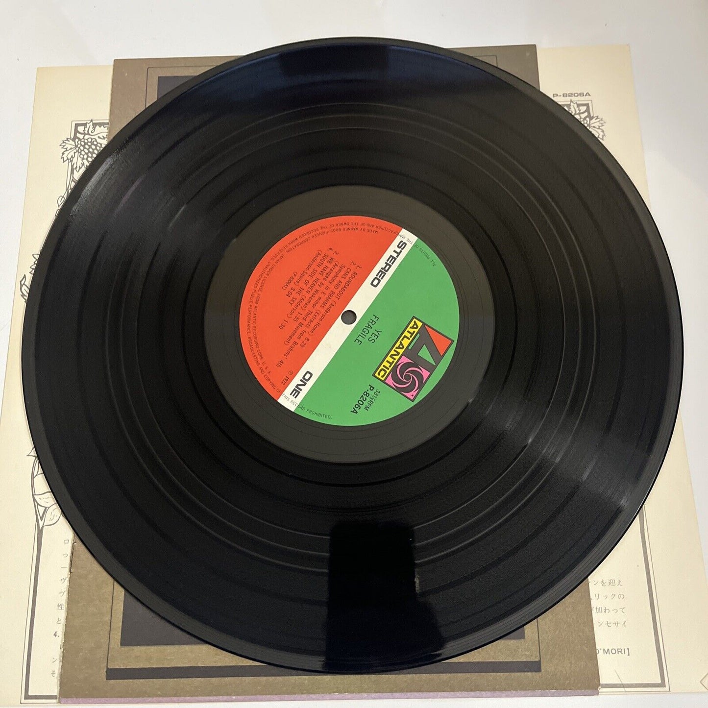Yes – Fragile 1976 LP Vinyl Record Gatefold Atlantic P-8206A